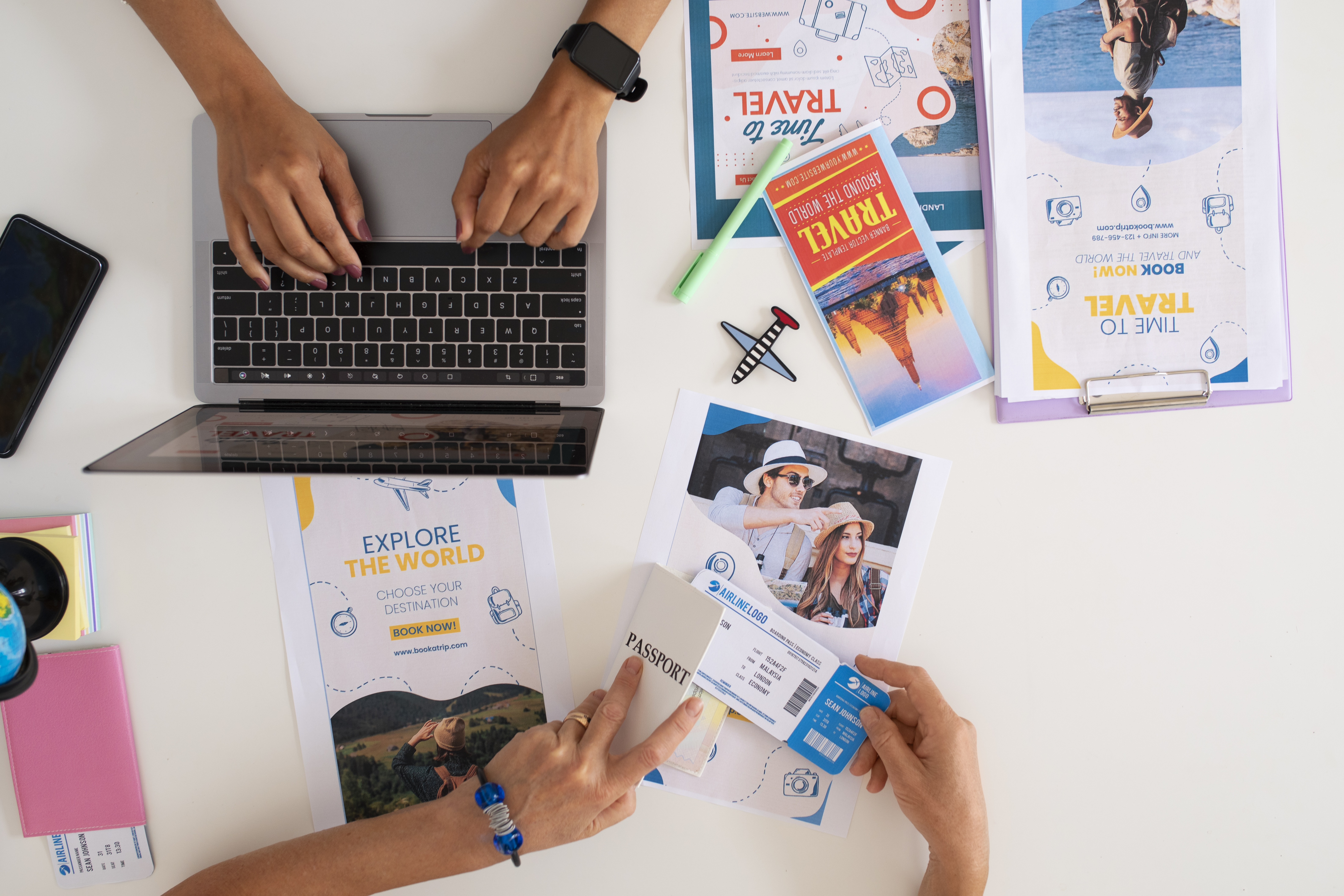 Marketing Strategy Connting Digital Devices Concept